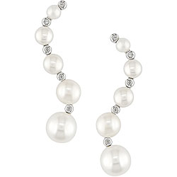 14k Gold Freshwater Pearl Journey Earrings (3-7.5 mm)