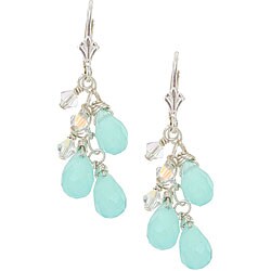 Charming Life Sterling Silver Aqua Quartz Fringe Earrings
