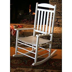 White Slat Back Rocker