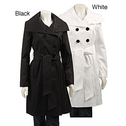 London Fog Women's Faux Silk Trench Coat