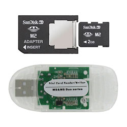 SanDisk 2GB Memory Stick Micro (M2) & Card Reader