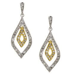 14k Two-tone Gold 1/2ct TDW Diamond Earrings (H, I2)
