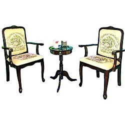 Cherry Finish 3-piece Tea Table and Chair Set