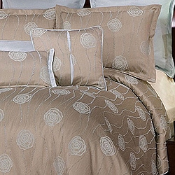 Suave Light Brown/ Blue Jacquard 9-piece Comforter Set | Overstock.