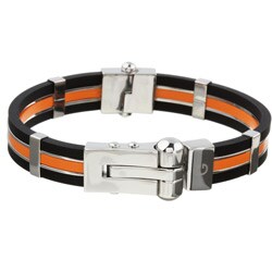 Stainless Steel and Rubber Bracelet