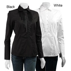 Joseph A Women's Long-sleeve Pleated Shirt