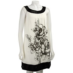 Connected Apparel Women's Placement Print Swing Dress