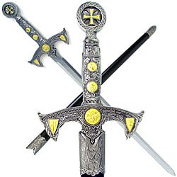 Knight's Templar 39-inch Sword with Hard Scabbard