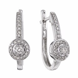 14k White Gold 3/8ct TDW Diamond Hoop Earrings (I-J, I1)