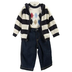 Izod Infant Boy's 3-piece Jeans and Sweater Set