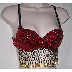 Bad Sushi Red and Gold Belly Dancing Top (Indonesia)