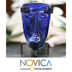 'Blue Whirlwind' Glass Mask (Mexico)