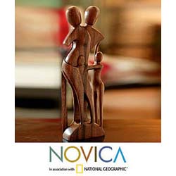 Special Offers Wood 'Family Scene' Statuette (Indonesia)