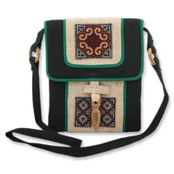 Hemp 'Colors of the Night' Shoulder Bag (Thailand)