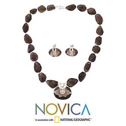 Silver and Quartz 'Enigma' Jewelry Set (India)