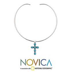 'Sky Blue Cross' Choker (India)