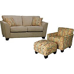 Gaff Khaki Sofa and Park Ave Chair and Ottoman