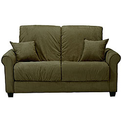 Lee Dark Moss Microfiber Futon Loveseat