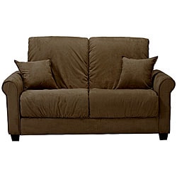 Lee Dark Brown Microfiber Futon Loveseat