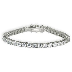 14k White Gold Overlay Classic CZ Tennis Bracelet