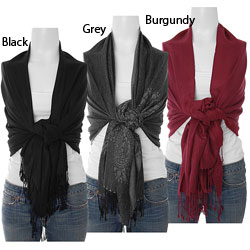 Adi Designs Pashmina Shawl with Fringe
