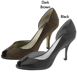 Anne Klein Women's Snake Print Peep Toe Pumps