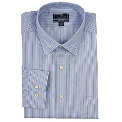 Dockers Men's Blue Stripe Iron-free Dress Shirt