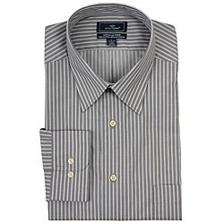 Dockers Men's Grey Stripe Wrinkle-free Dress Shirt