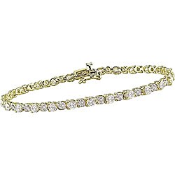 14k Yellow Gold 3 1/5ct Diamond Tennis Bracelet (GHI, SI)