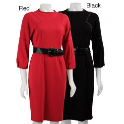 Ellen Tracy Women's 3/4-length Sleeve Ponte Dress