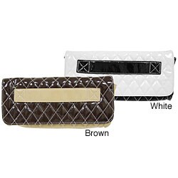 Je Veux Quilted Patent Wristlet Clutch