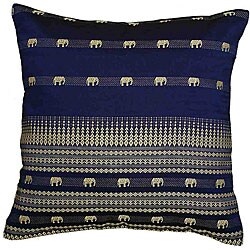 Blue Decorative Elephant Cushion Cover.