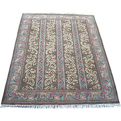 Indo Tufted Brown/ Beige Rug (9' x 12')