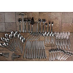 Loren 84-piece Flatware Set with Leather Case