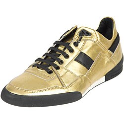 Christian Dior Men's Metallic Gold Flat Sneakers