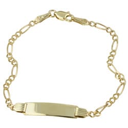 14k Yellow Gold 6-inch Child's Figaro ID Bracelet