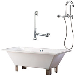 Tella Rectangle Tub with Wall Faucet Package