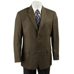 Tallia Men's Brown Herringbone Wool Blazer