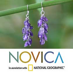 Amethyst 'Violet Clouds' Earrings (Thailand)