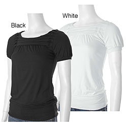 Timing Brand Junior's Short-sleeve Pleated Shirt