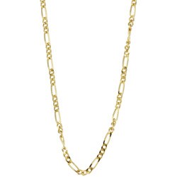 Caribe Gold 14k over Sterling Silver 24-inch Figaro Chain (1.5 mm)
