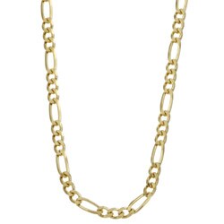 Caribe 14k Gold over Silver 18-inch Figaro Chain
