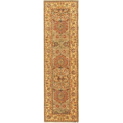 Handmade Treasures Taupe/ Beige Wool and Silk Runner (2'3 x 8')