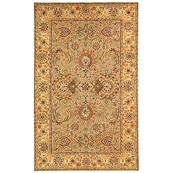 Handmade Treasures Taupe/ Beige Wool and Silk Rug (4' x 6')