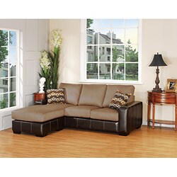 Sofa  Chase on Dawson Microfiber Sofa With Chaise Lounge   Overstock Com
