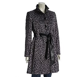 Via Spiga Women's Leopard Print Faux Fur Walking Coat