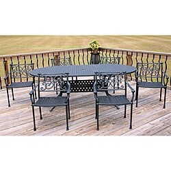 Scroll 7-piece Black Dining Set