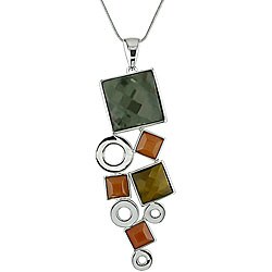 Sterling Silver Multi-gemstone Necklace