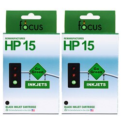 HP 15 2-Pack Black Ink Cartridge (Remanufactured)