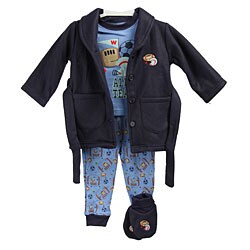 Rumble Tumble Infant Boy's Pajama and Robe Set